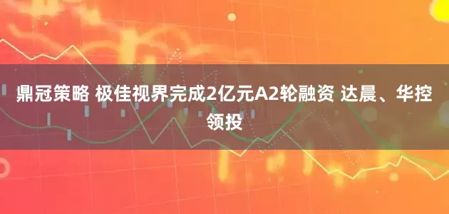 鼎冠策略 极佳视界完成2亿元A2轮融资 达晨、华控领投
